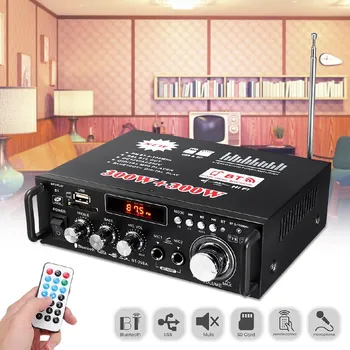600 Вт 12 В/220 В HIFI аудио стерео усилитель мощности Bluetooth FM-радио 2CH автомобильный дом