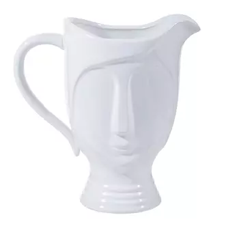 Кувшин для полива цветов, 1,1 л, керамика, белый, Лицо, Face