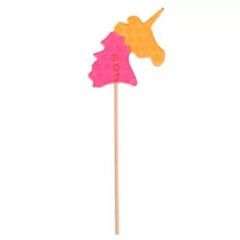 Леденец, 30 гр, на палочке, изомальт, розовый, Единорог, Unicorn