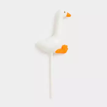Леденец, 40 гр, на палочке, изомальт, белый, Гусь, Goose