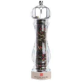 Мельница для специй, 22 см, механическая, акрил, Четыре перца, Seasoning