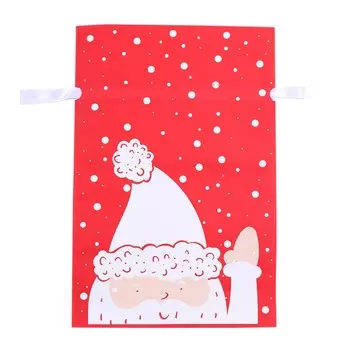 Мешок подарочный, 30х45 см, с завязками, полипропилен, красный, Санта, Christmas classic
