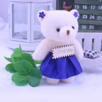 Маленький ребенок Хлопковые игрушки Плюшевые куклы Мини-плюшевый мишка Цветочные букеты Медведь Свадебные игрушки Декор 11-12 cm красный