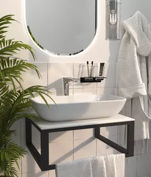 Столешница с раковиной 1Marka Loft 60 светло-серый МА01 Nat