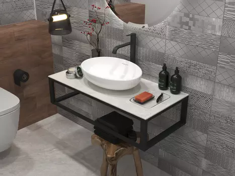 Столешница с раковиной 1Marka Loft 80 светло-серый МА01 Nat