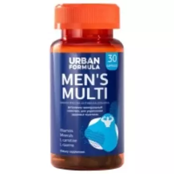 Urban Formula Man's Multi - Биологически активная добавка к пище Витаминно - минеральный комплекс от А до Zn для мужчин, 30 капсул