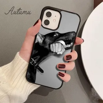 Крутой чехол для телефона с собакой Доберман для iPhone 11 12 13 14 Pro Max mini X XR XS SE 2020 6S 7 8 Plus Samsung Galaxy S21 S22 iPhone 6plus