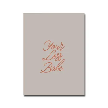 YOUR LOSS BABE Boho Femme плакат Цитата Scandi Art Print J ADORE Холст Картина Современная эффектная настенная картина Спальня Домашний декор 21x30cm No Framed