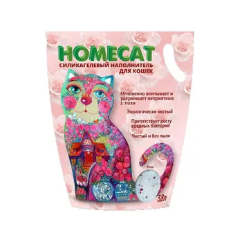 Homecat Роза cиликагелевый впитывающий наполнитель с ароматом розы - 3,6 л эконом Китай 1 уп. х 1 шт. х 1.8 кг