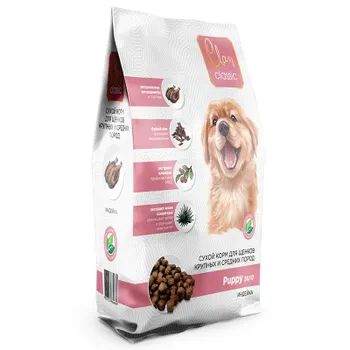 Clan Classic Puppy 30/17 сухой корм для щенков средних и крупных пород, с индейкой - 10 кг повседневный премиум для щенков с индейкой породы крупного размера мешок Российский корм 1 уп. х 1 шт. х 10 кг