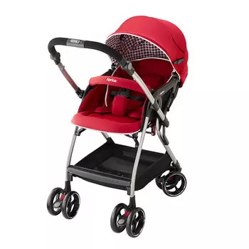Коляска Aprica Optia AC 2019 Красный - RED TWEED RD (+ Защитный чехол СМЕШАРИКИ в подарок!)