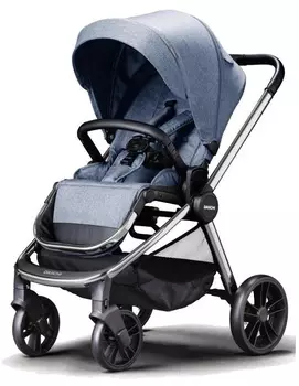 Коляска DAIICHI™ Allee Chrome/Milky Blue (+ Защитный чехол СМЕШАРИКИ в подарок!)