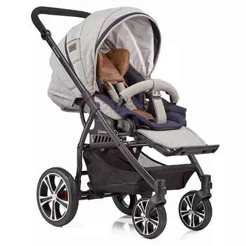 Коляска GESSLEIN F4 Air+ накидка на ножки, светло-коричневый (+ Защитный чехол СМЕШАРИКИ в подарок!)