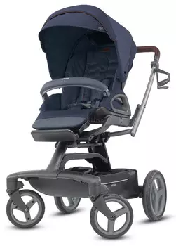 Коляска Inglesina Quad System 4 в 1 на шасси Quad Titanium Black Coffee, Oxford Blue (+ Защитный чехол СМЕШАРИКИ в подарок!)