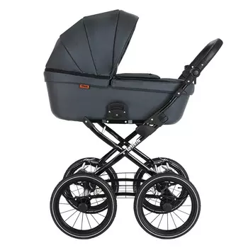 Коляска Pituso Leticia Classic короб Кожа Графит (+ Защитный чехол СМЕШАРИКИ в подарок!)