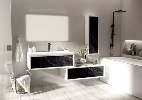 Шкаф-пенал Marka One Milacco У83976 30П 1д. Black stone R