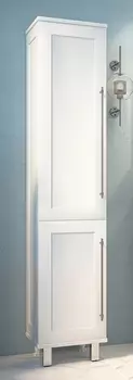 Шкаф-пенал Misty Марта белый глянец, с бельевой корзиной L