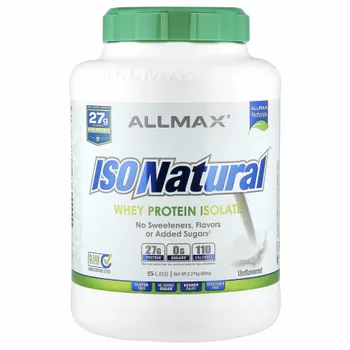 ALLMAX Nutrition, IsoNatural, чистый изолят сывороточного белка, оригинальная формула, без вкусовых добавок, 2,25 кг (5 фунтов)