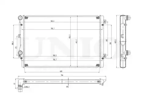 Радиатор системы охлаждения двигателя UNIO RAD-10020
