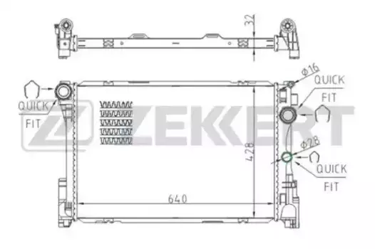 Радиатор системы охлаждения двигателя ZEKKERT MK1513