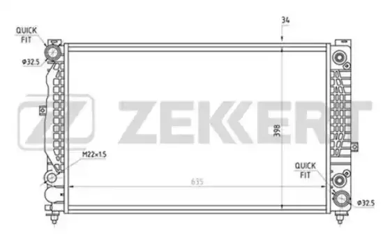 Радиатор системы охлаждения двигателя ZEKKERT MK-1067