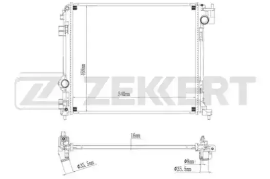 Радиатор системы охлаждения двигателя ZEKKERT MK-1215