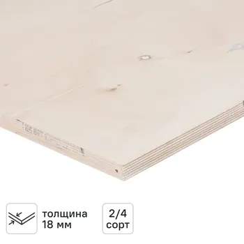 Фанера 18 мм ФК шлифованная 760x760 мм сорт 2/4 0.578 м
