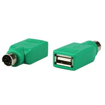 2 шт. USB-адаптер «мама-папа» для PS2, компьютерная клавиатура, мышь зелёный