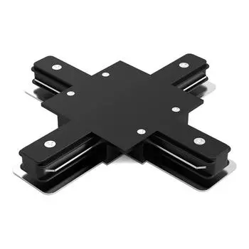 Коннектор для встраиваемого шинопровода Gauss X-образный цвет черный