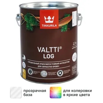 Антисептик для дерева Tikkurila Valtti Log база ЕС 2.7 л