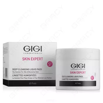 GiGi, Диски ватные очищающие Derma Clear Deep Cleansing Liquid Pad, 60 шт.