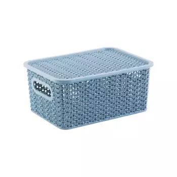 Корзинка Violet Вязь 23.5x17.3x10.6 см прямоугольная цвет голубая норка