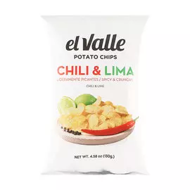 Чипсы El Valle картофельные со вкусом чили и лайма, 130 г