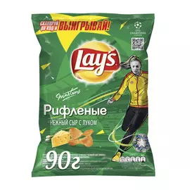 Чипсы картофельные Lays рифленные Нежный сыр с луком 90 г