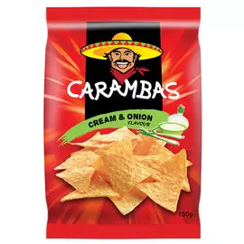 Чипсы кукурузные Carambas Сметана и лук 150 г