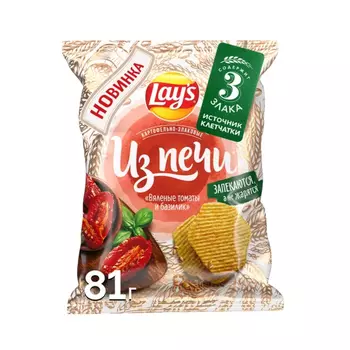 Чипсы Lay`s Из печи Томат и базилик 81 г