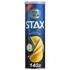 Чипсы Lays Stax Нежная сметана и лук 140 г