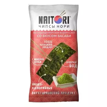 Чипсы нори Naitori со вкусом васаби, 3 г