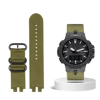 Классический нейлоновый ремешок для часов Casio PROTREK серии PRW-3000 3100 6000 6100Y Браслет из холста Мужской ремешок для часов