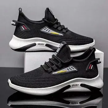 Осенние дышащие кроссовки Flyknit Mesh Tide для мужчин, спортивные, повседневные, удобные, для бега, для подростков 40 бежевый