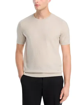 Футболка из шерстяного жаккарда Emporio Armani, серый