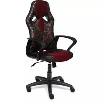 Кресло TetChair Racer gt military кож/зам/ткань розовый/бордо TW 13