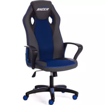Кресло TetChair Racer кож/зам/ткань металлик/синий 36/10