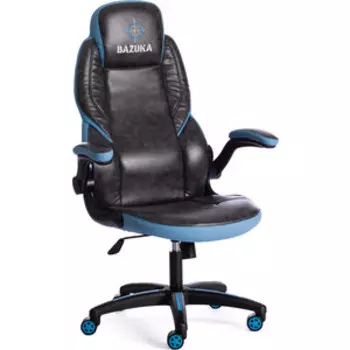 Кресло TetChair BAZUKA кож/зам серый/голубой 2TONE/2TONE перф/04-20