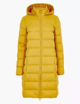 Пуховое пальто с капюшоном и технологией Stormwear™