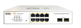 Коммутатор настраиваемый Wi-Tek WI-PCES310GF v2 PoE 120Вт, порты 8 PoE GE + 2 SFP, Easy Smart