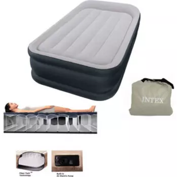 Надувная кровать Intex Deluxe 99х191х42см с подголовником, встр.насос 220В, 64132