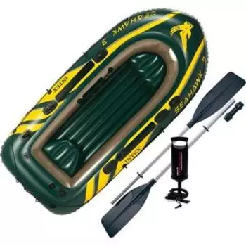 Надувная лодка Intex 68380/68380NP Seahawk 3 Set (до 360кг) 295х137х43см