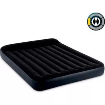 Надувной матрас Intex Pillow Rest Classic Bed Fiber-Tech 152х203х25см с подголовником, встр.насос 220В, 64150