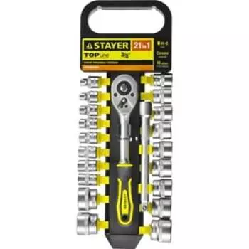 Набор торцевых головок Stayer 6-24 3/8'' 21предмет Standard (27752-H21)